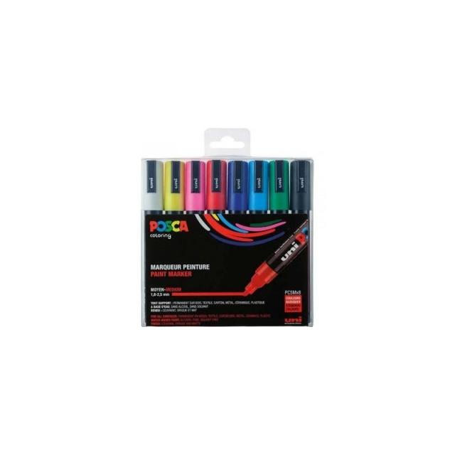 Uni-Ball - UNIBALL ESTUCHE BASIC MARCADOR POSCA PC-5M/8C SURTIDO -8U- - Color no elegible