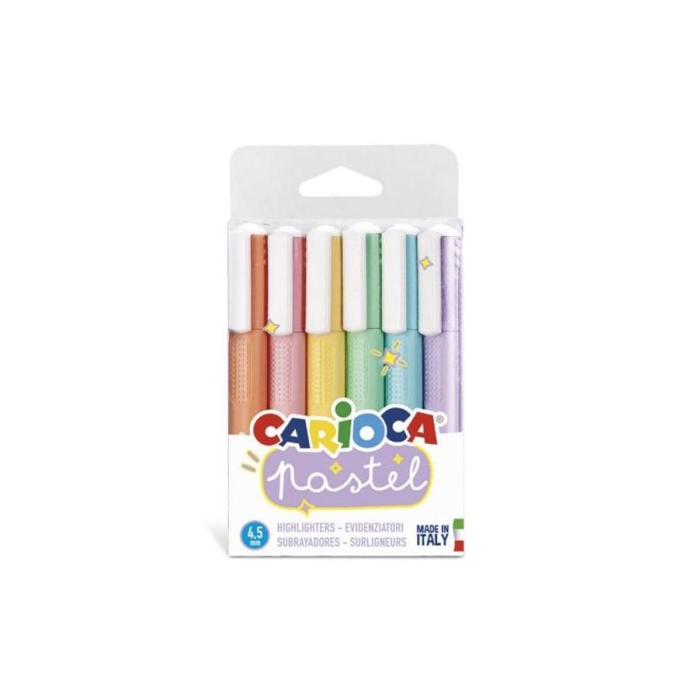 Carioca - Pastel marcador 6 pieza(s) Punta de cincel Azul, Verde, Naranja, Pastel, Rosa, Púrpura, Amarillo