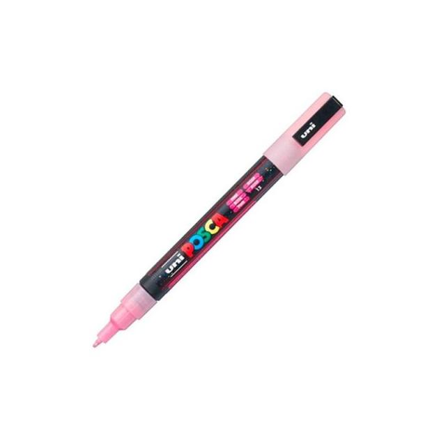 Uni-Ball - UNIBALL MARCADOR POSCA PC-3ML PUNTA CÓNICA 0,9 - 1,3 MM ROSA PURPURINA