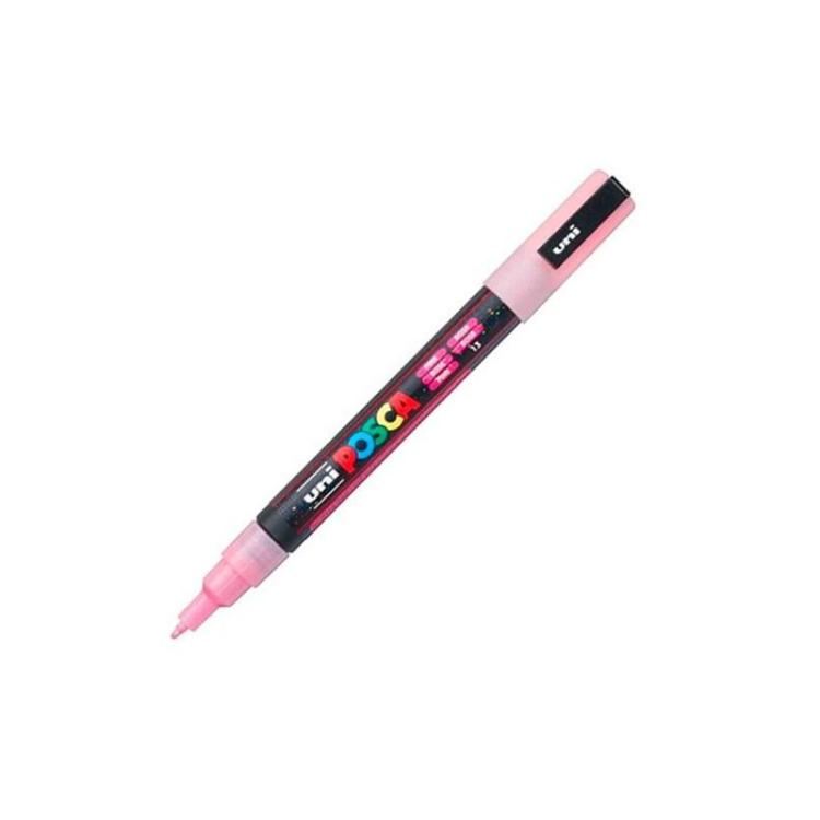 Uni-Ball - UNIBALL MARCADOR POSCA PC-3ML PUNTA CÓNICA 0,9 - 1,3 MM ROSA PURPURINA
