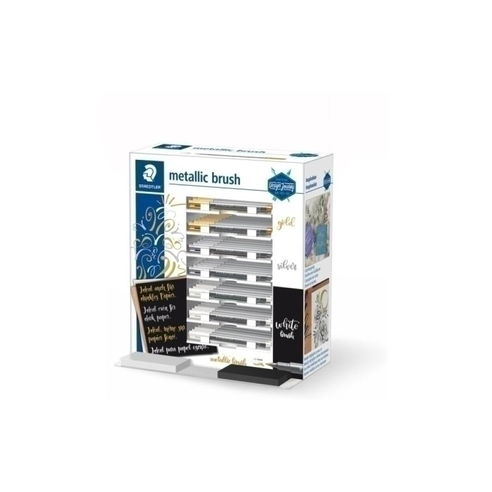 Staedtler - metallic brush marcador 70 pieza(s) Punta de pincel Oro, Plata, Blanco