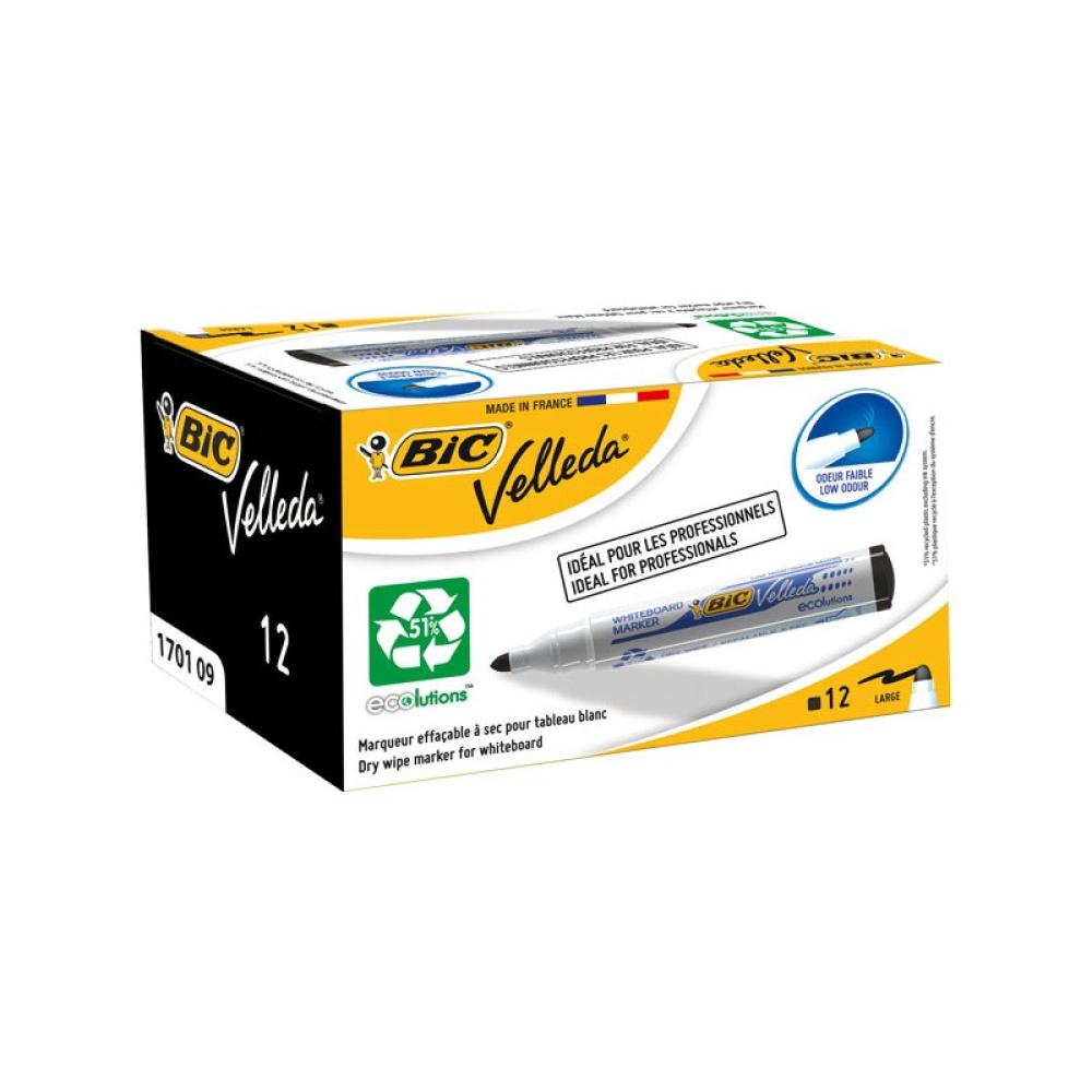 BIC - Whiteboard Velleda ECOlutions 1701 marcador 12 pieza(s) Negro