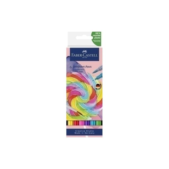 Faber-Castell - 164528 marcador 6 pieza(s) Punta de pincel/fina Colores surtidos