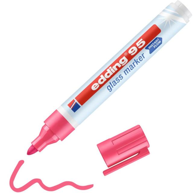 Edding - 95 Glass marcador 10 pieza(s) Punta redonda Rosa 4-95009