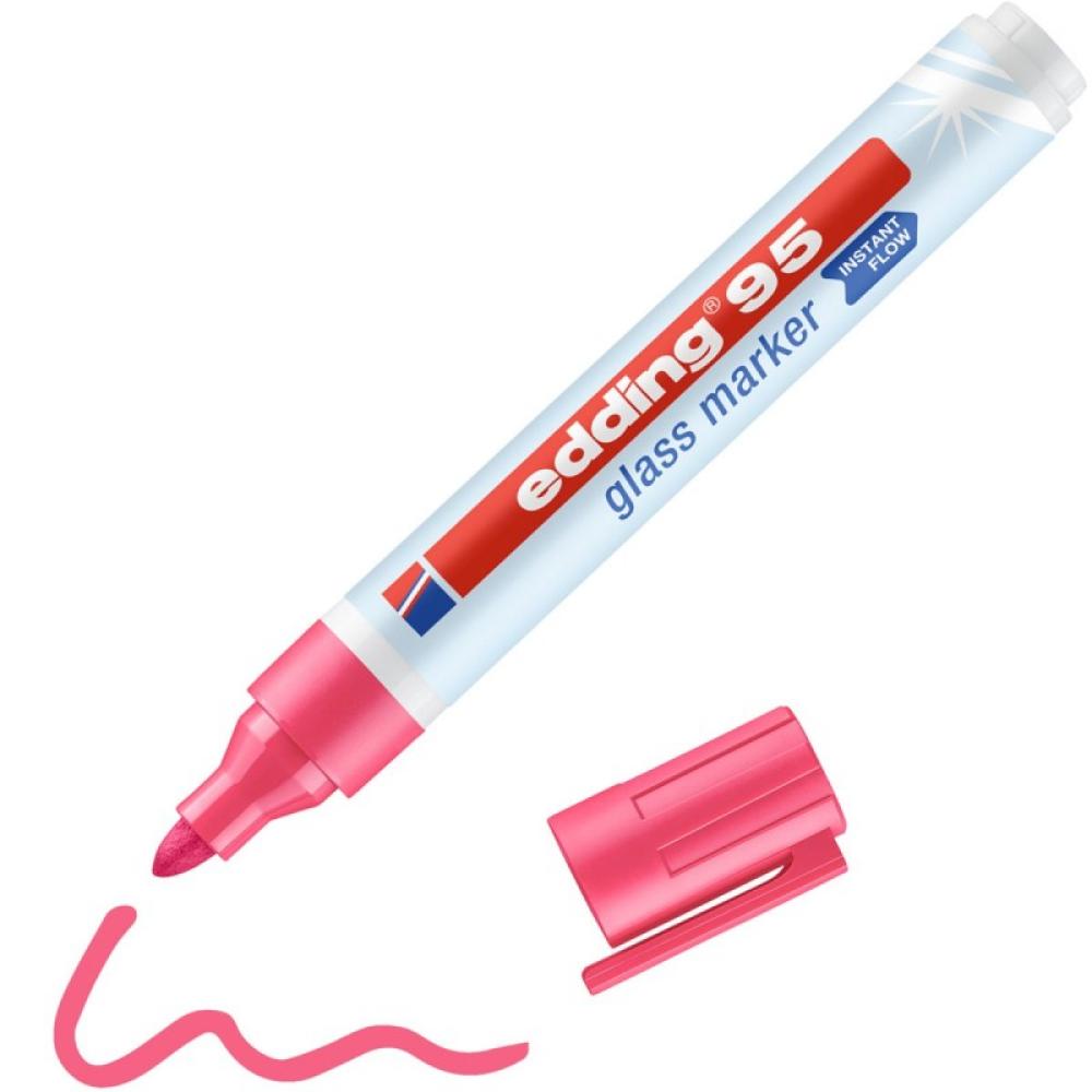 Edding - 95 Glass marcador 10 pieza(s) Punta redonda Rosa 4-95009
