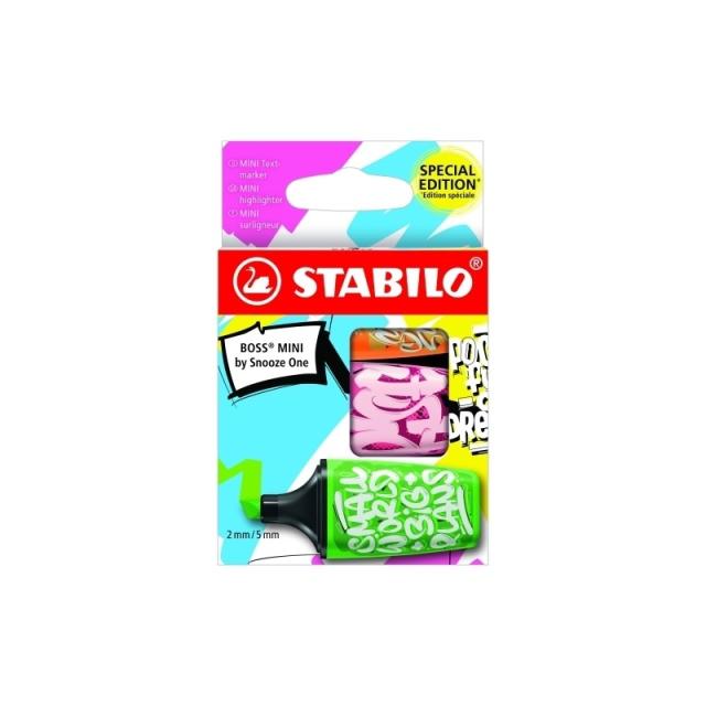 STABILO - BOSS MINI by Snooze One marcador 3 pieza(s) Verde, Naranja, Rosa