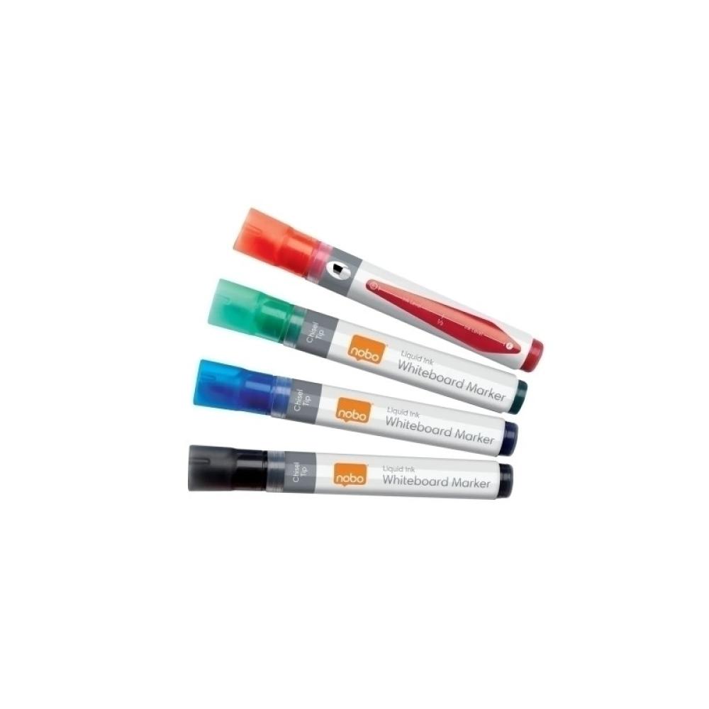 Nobo - 1915387 marcador 4 pieza(s) Punta de cincel Negro, Azul, Verde, Rojo