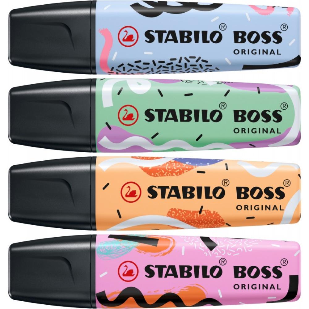 STABILO - BOSS ORIGINAL marcador 4 pieza(s) Punta de cincel Azul, Fucsia, Menta, Naranja
