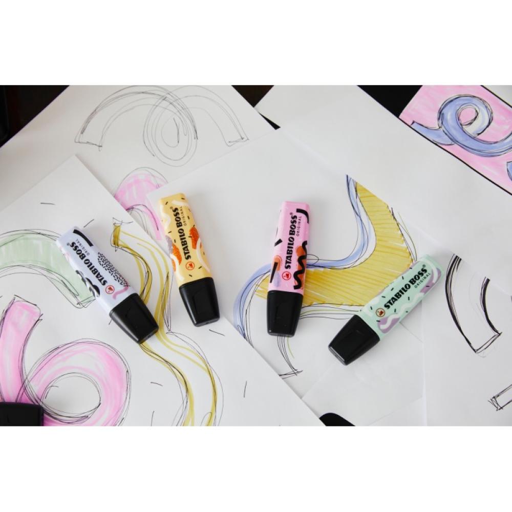 STABILO - BOSS ORIGINAL marcador 4 pieza(s) Punta de cincel Azul, Fucsia, Menta, Naranja