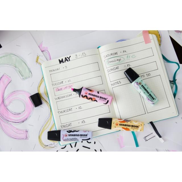 STABILO - BOSS ORIGINAL marcador 4 pieza(s) Punta de cincel Azul, Fucsia, Menta, Naranja