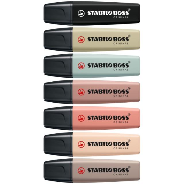 STABILO - BOSS NatureColors marcador 6 pieza(s) Punta de cincel Negro, Bronce, Verde, Gris, Verde claro