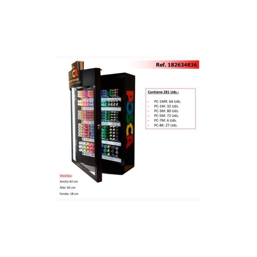 POSCA - POSCA EXPOSITOR MARCADOR PC-1MR/1M/3M/5M/7M/8K -281 PIEZAS-