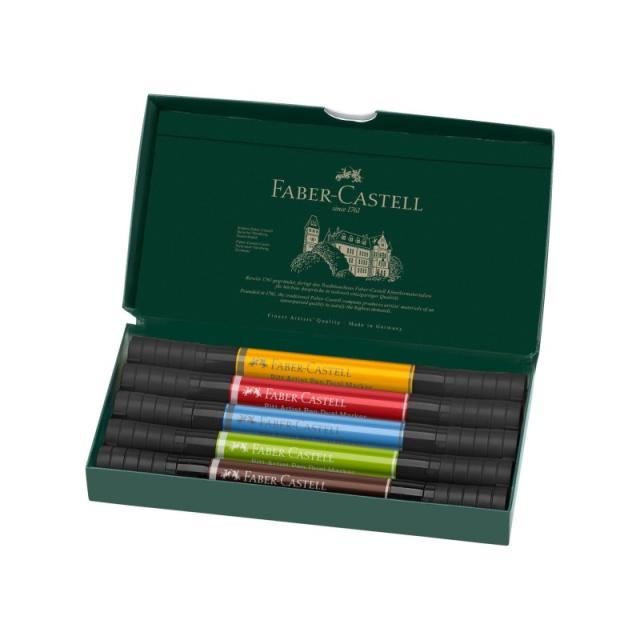Faber-Castell - 162005 marcador 5 pieza(s) Azul, Verde, Rojo, Sepia, Amarillo
