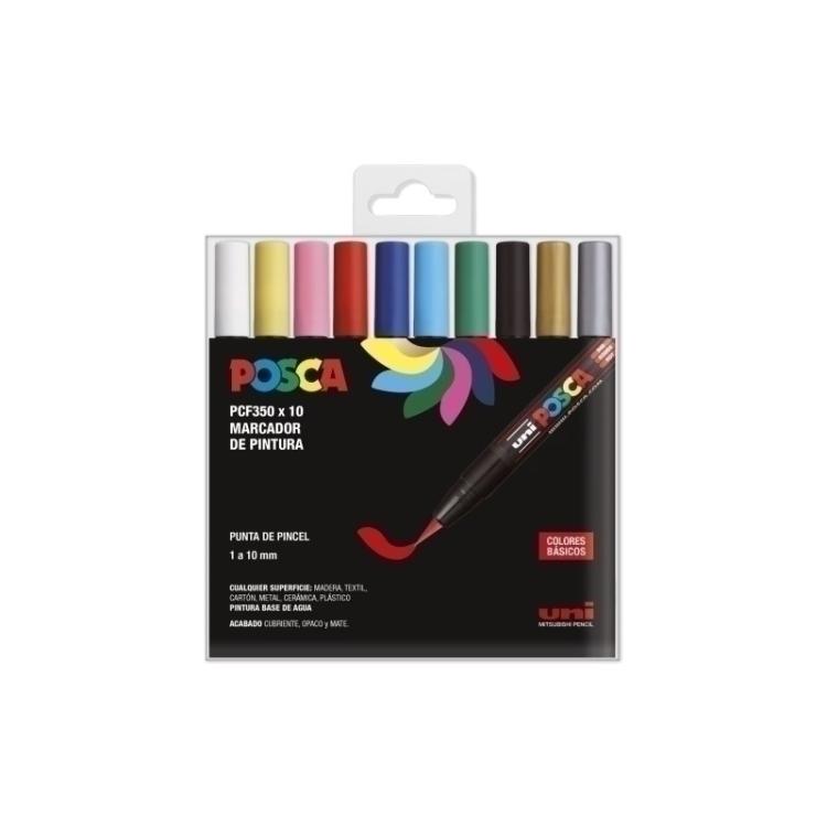 POSCA - ROTUL.UNI-POSCA PINCEL ESTUCHE 10 SURT.