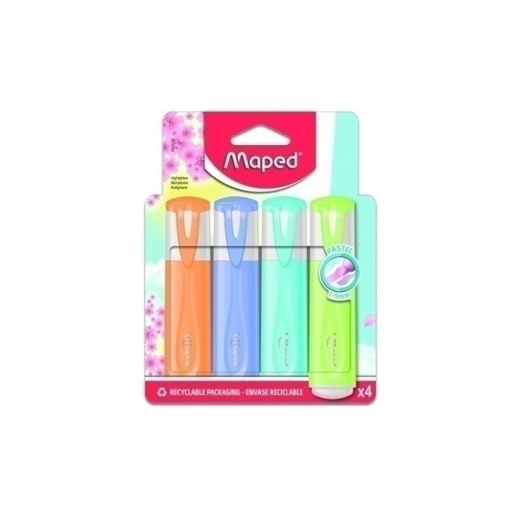 Maped - 742510 marcador 4 pieza(s) Punta de cincel Azul, Verde, Rosa, Lila