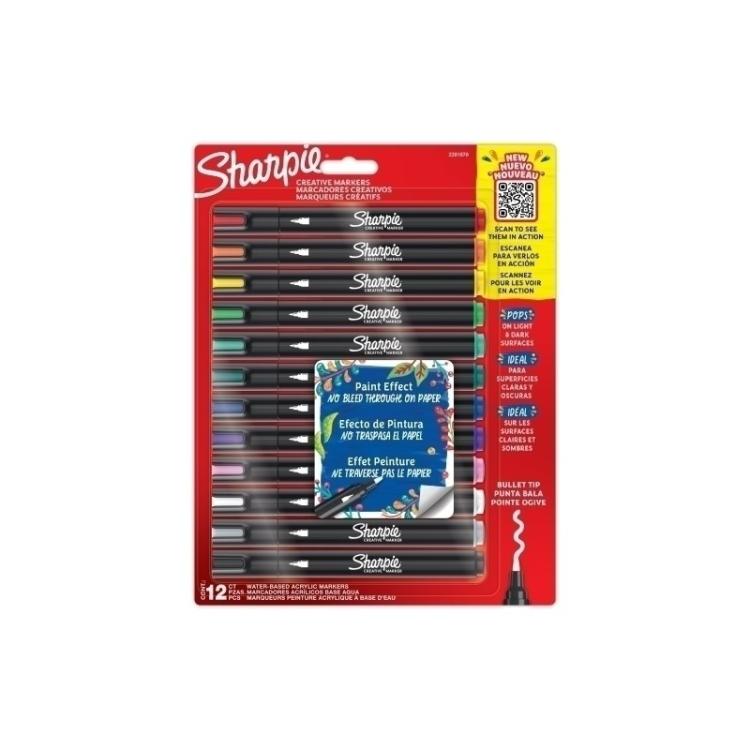 Sharpie - Establece marcadores ACRÍLICOS creativos - 12 piezas