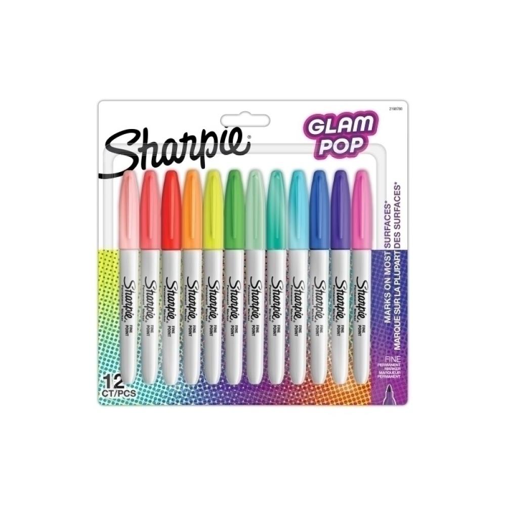Sharpie - 2198780 marcador 12 pieza(s) Punta fina Azul, Verde, Naranja, Rosa, Púrpura, Rojo, Amarillo