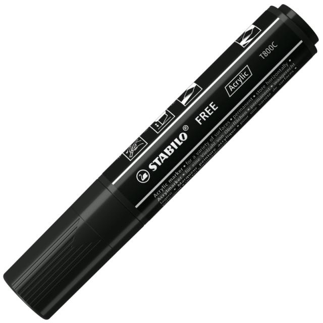 STABILO - FREE Acrylic marcador 1 pieza(s) Punta de cincel Negro - 693/746