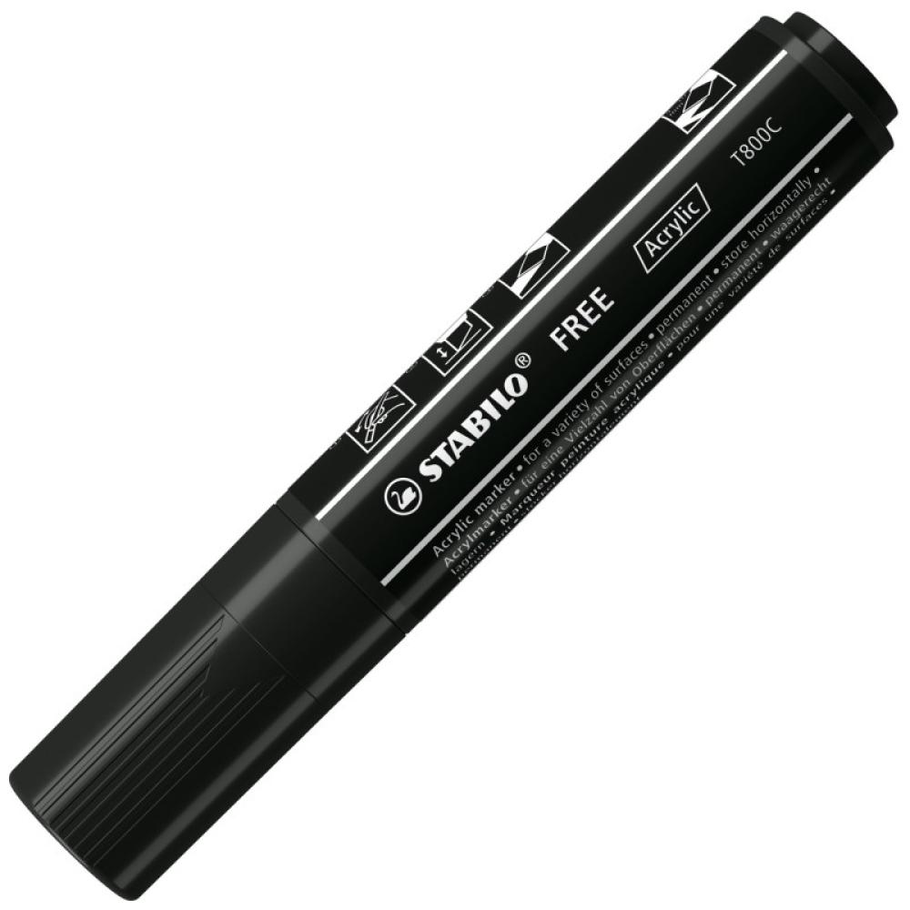 STABILO - FREE Acrylic marcador 1 pieza(s) Punta de cincel Negro - 693/746