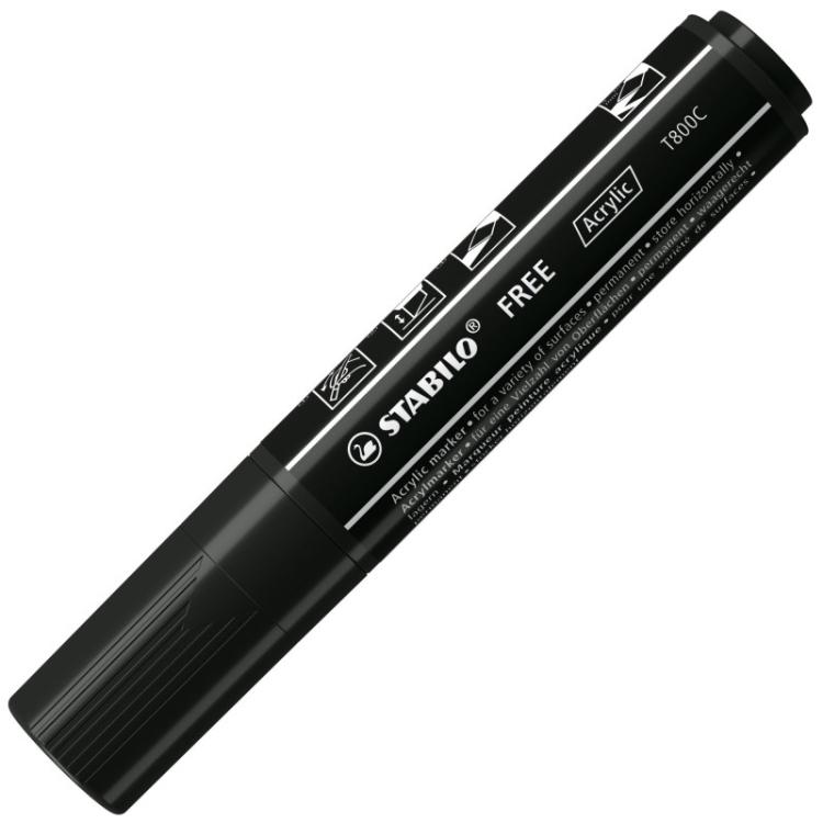 STABILO - FREE Acrylic marcador 1 pieza(s) Punta de cincel Negro - 693/746