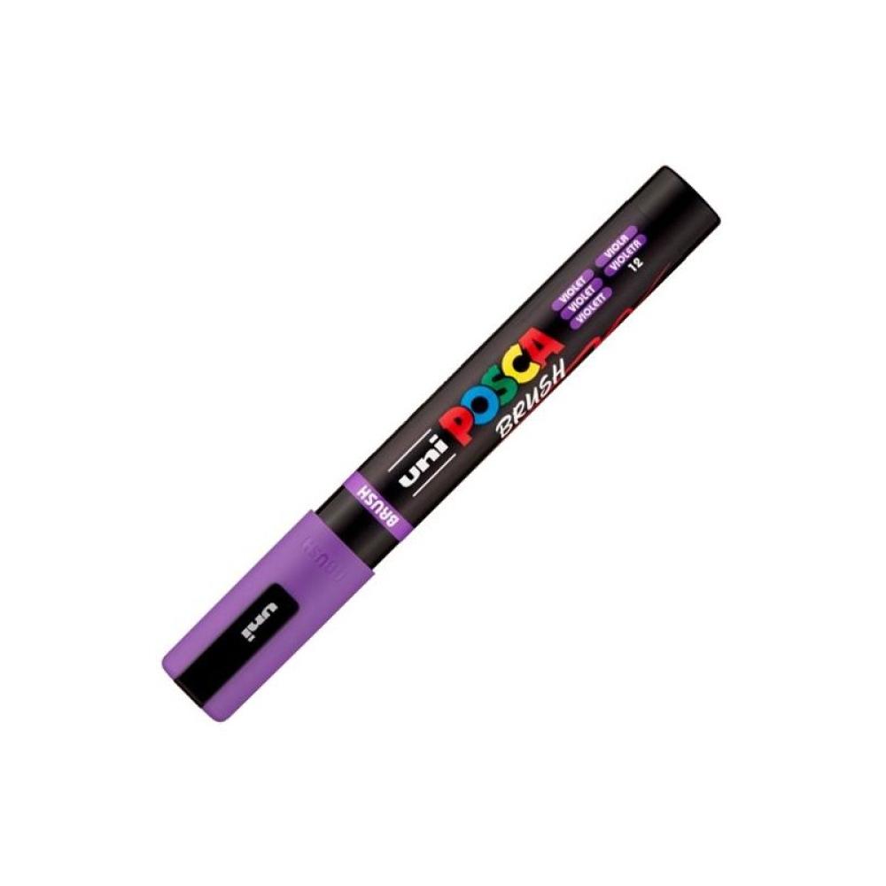 POSCA - POSCA MARCADOR PC-5BR BRUSH PUNTA M SEMIFLEXIBLE VIOLETA