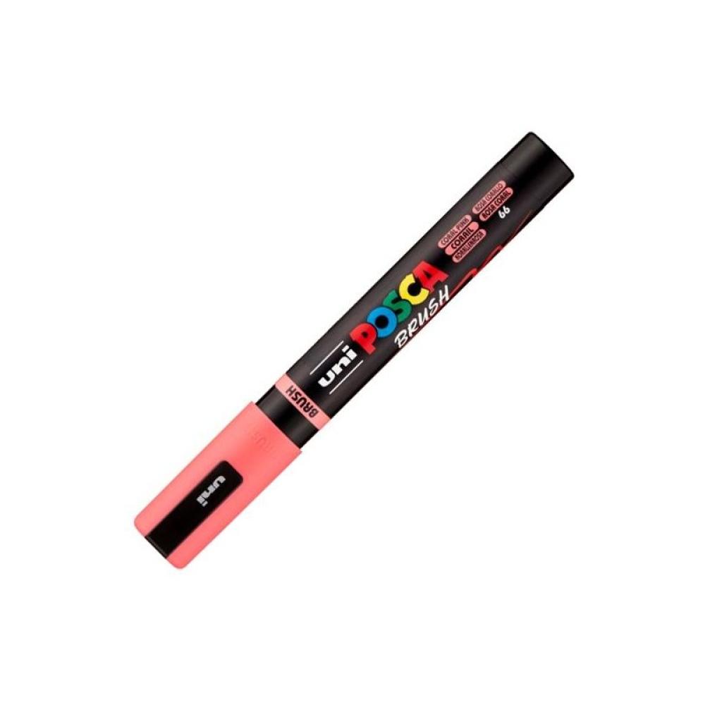 POSCA - POSCA MARCADOR PC-5BR BRUSH PUNTA M SEMIFLEXIBLE ROSA CORAL