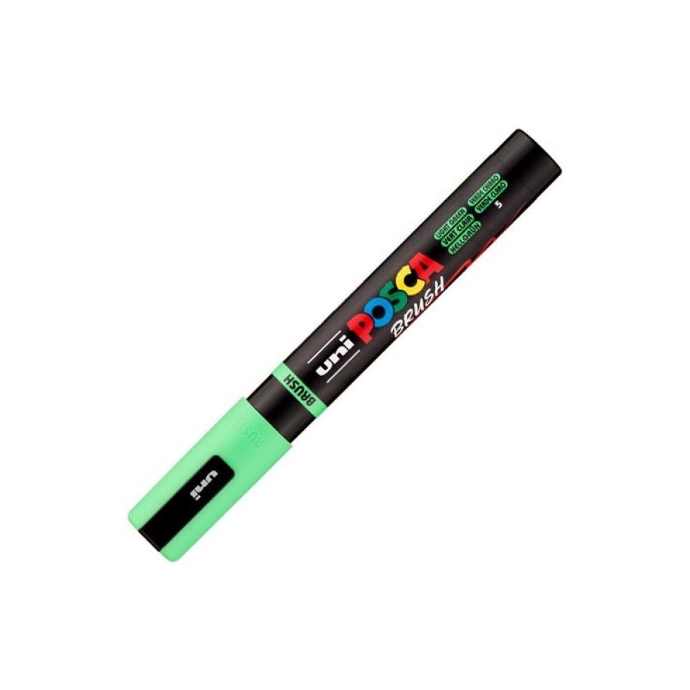 POSCA - POSCA MARCADOR PC-5BR BRUSH PUNTA M SEMIFLEXIBLE VERDE CLARO