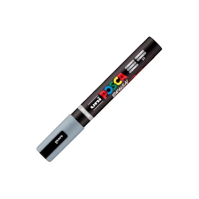POSCA - POSCA MARCADOR PC-5BR BRUSH PUNTA M SEMIFLEXIBLE GRIS