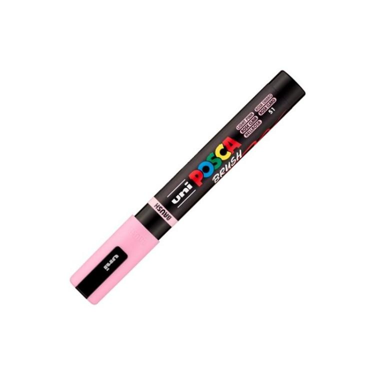 POSCA - POSCA MARCADOR PC-5BR BRUSH PUNTA M SEMIFLEXIBLE ROSA CLARO