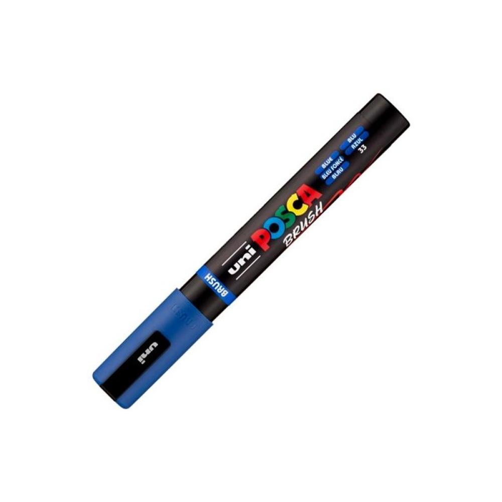 POSCA - POSCA MARCADOR PC-5BR BRUSH PUNTA M SEMIFLEXIBLE AZUL