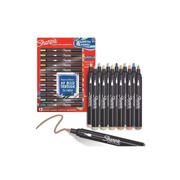 Sharpie - ROTUL.SHARPIE CREAT. ACRYLIC C.TIE BL.12