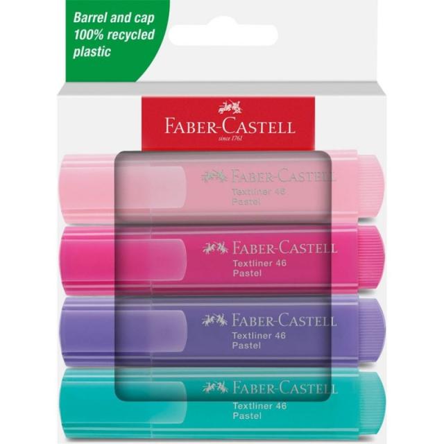 Faber-Castell - Textliner 46 Pastell marcador 4 pieza(s) Rosa claro, Rosa, Púrpura, Turquesa