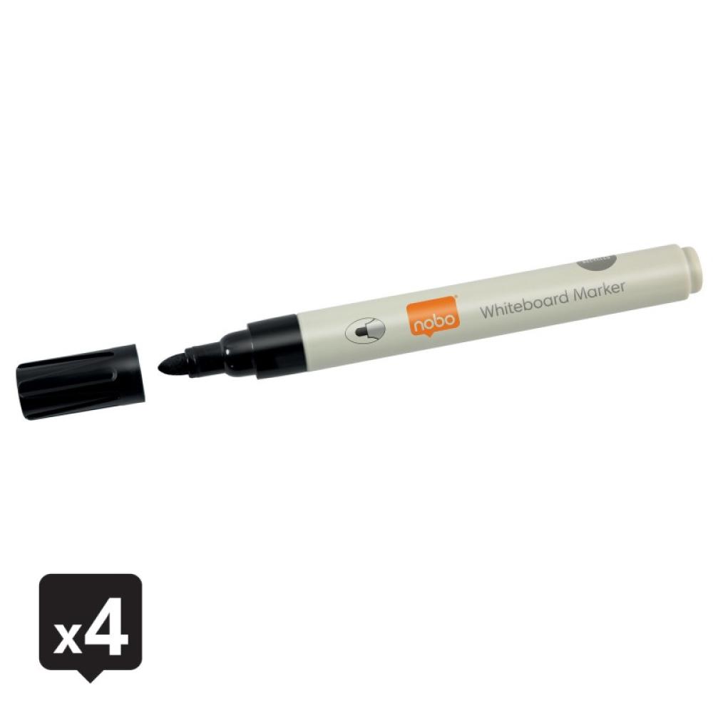 Nobo - 1915707 marcador 4 pieza(s) Punta redonda Negro