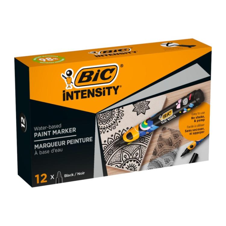 BIC - Intensity marcador 12 pieza(s) Punta redonda Negro