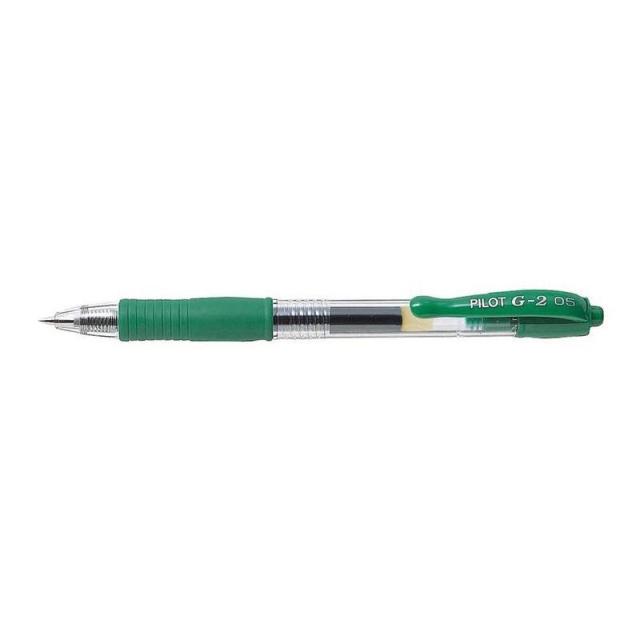Pilot - G2 Bolígrafo de gel de punta retráctil Fino Verde