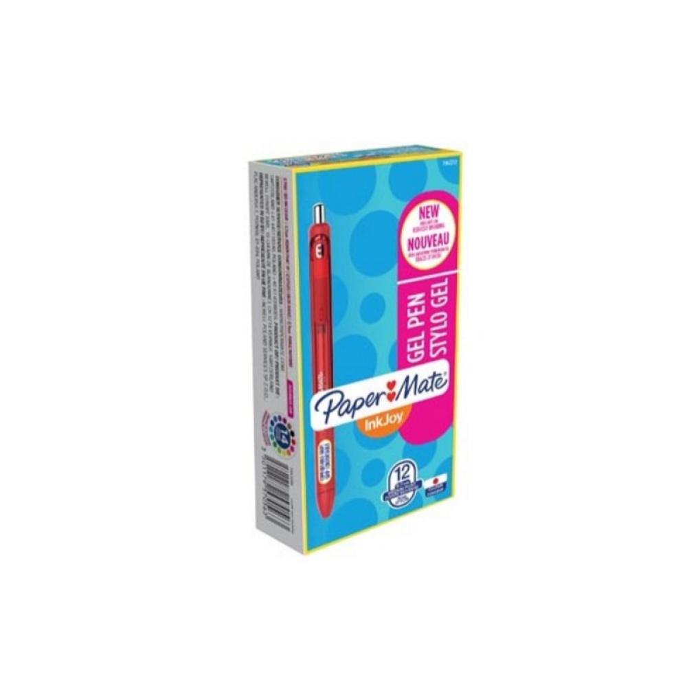 Papermate - InkJoy Gel Bolígrafo de gel de punta retráctil Rojo 12 pieza(s)