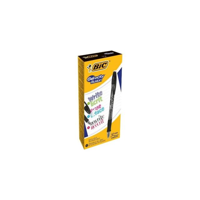 BIC - Gel-ocity illusion Capped gel pen Negro 12 pieza(s)