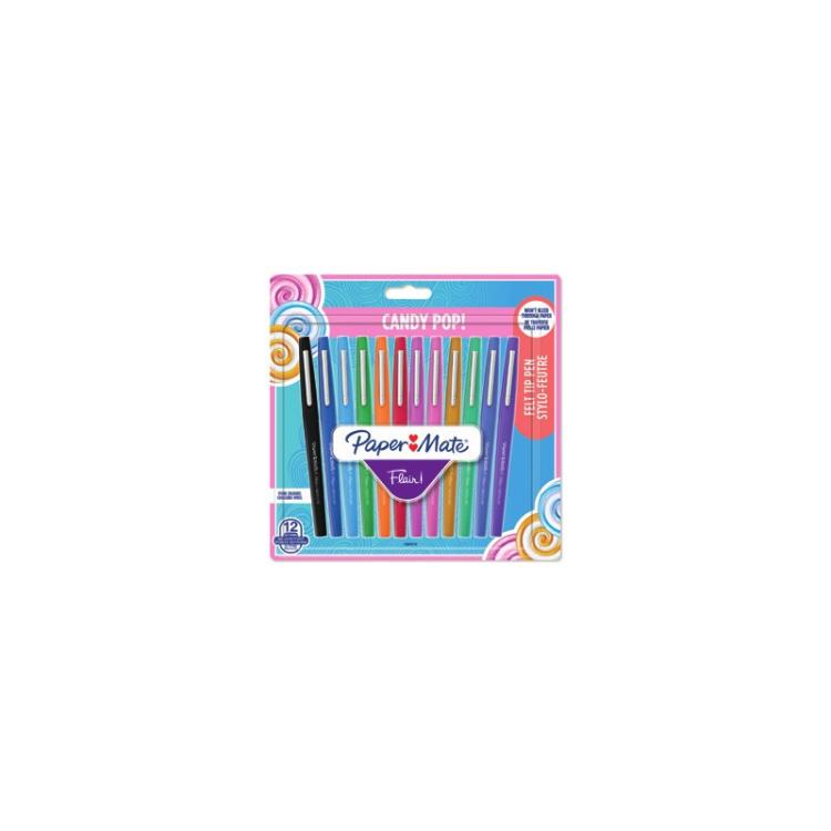 Papermate - Flair Candy Pop Bolígrafo de gel con tapa Medio Multicolor 12 pieza(s)