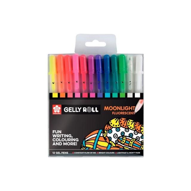 Talens - TALENS SAKURA ESTUCHE DE 12 BOLÍGRAFOS GELLY ROLL MOONLIGHT COLORES SURTIDOS - Color no elegible
