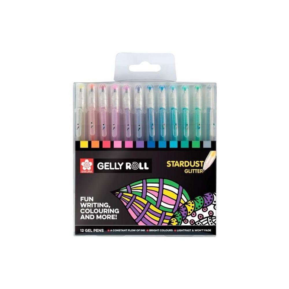 Talens - TALENS SAKURA ESTUCHE DE 12 BOLÍGRAFOS DE GEL STARDUST GLITTER COLORES SURTIDOS - Color no elegible