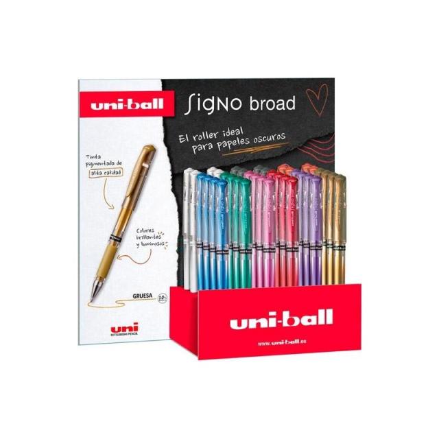 Uni-Ball - UNIBALL ROLLERBALL SIGNO BROAD UM-153 1.0MM SURTIDO METÁLICO EXPOSITOR 36 UD - Color no elegible