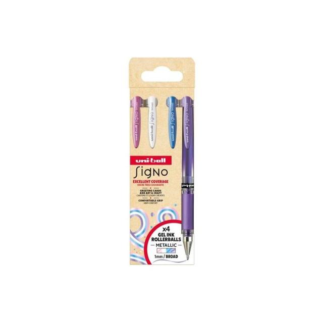 Uni-Ball - UNIBALL ROLLERBALL SIGNO BROAD UM-153 1.0MM SURTIDO NO.2 SET 4 UD - Color no elegible