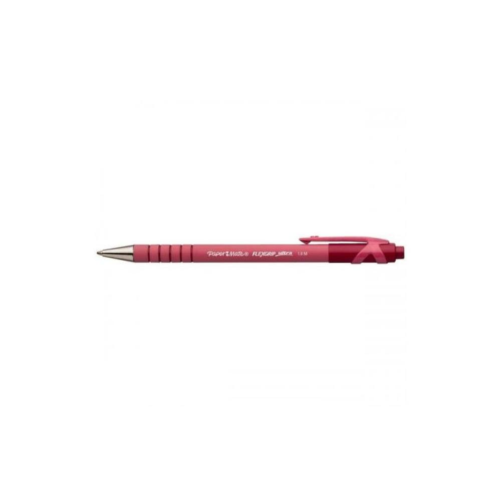 Papermate - Flexgrip Ultra Rojo Bolígrafo de punta retráctil con pulsador Medio 12 pieza(s)