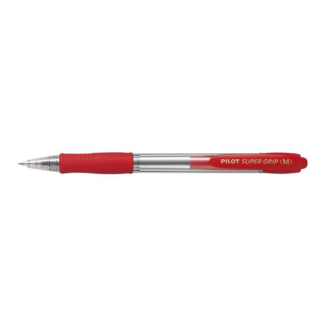 Pilot - Super Grip Medium Rojo Bolígrafo de punta retráctil con pulsador Medio 1 pieza(s)
