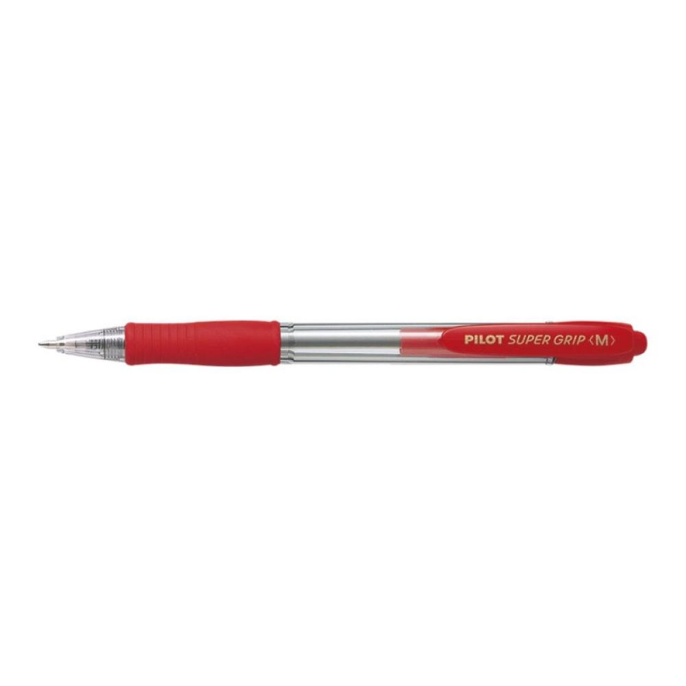 Pilot - Super Grip Medium Rojo Bolígrafo de punta retráctil con pulsador Medio 1 pieza(s)