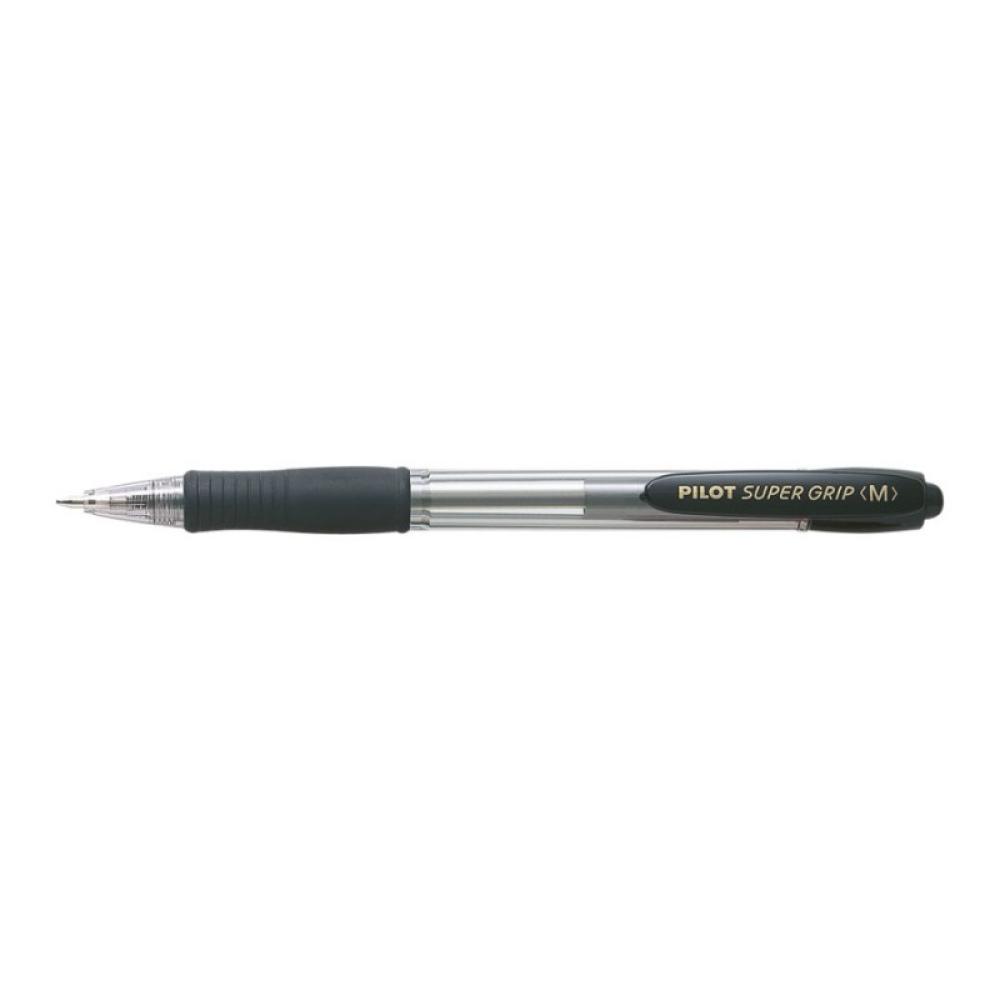 Pilot - Super Grip Medium Negro Bolígrafo de punta retráctil con pulsador Medio 1 pieza(s)