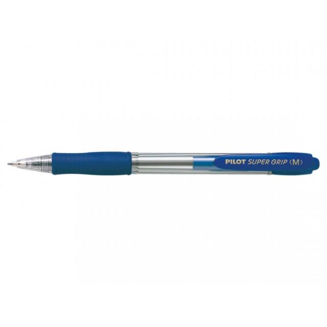 Pilot - Super Grip Medium Azul Bolígrafo de punta retráctil con pulsador Medio 1 pieza(s)