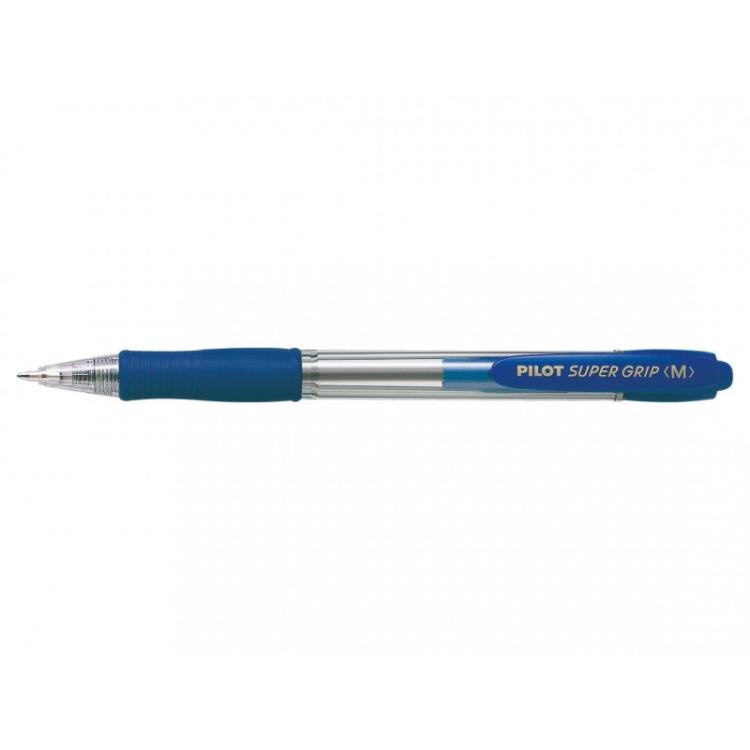 Pilot - Super Grip Medium Azul Bolígrafo de punta retráctil con pulsador Medio 1 pieza(s)
