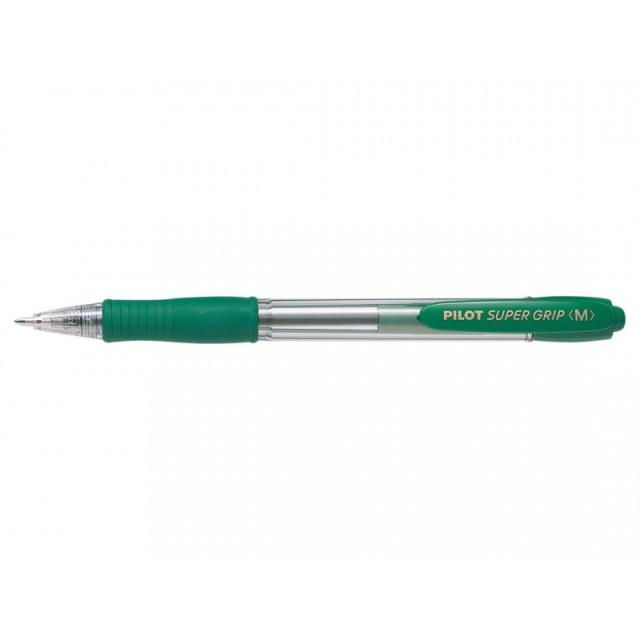 Pilot - Super Grip Medium Verde Bolígrafo de punta retráctil con pulsador Medio 1 pieza(s)