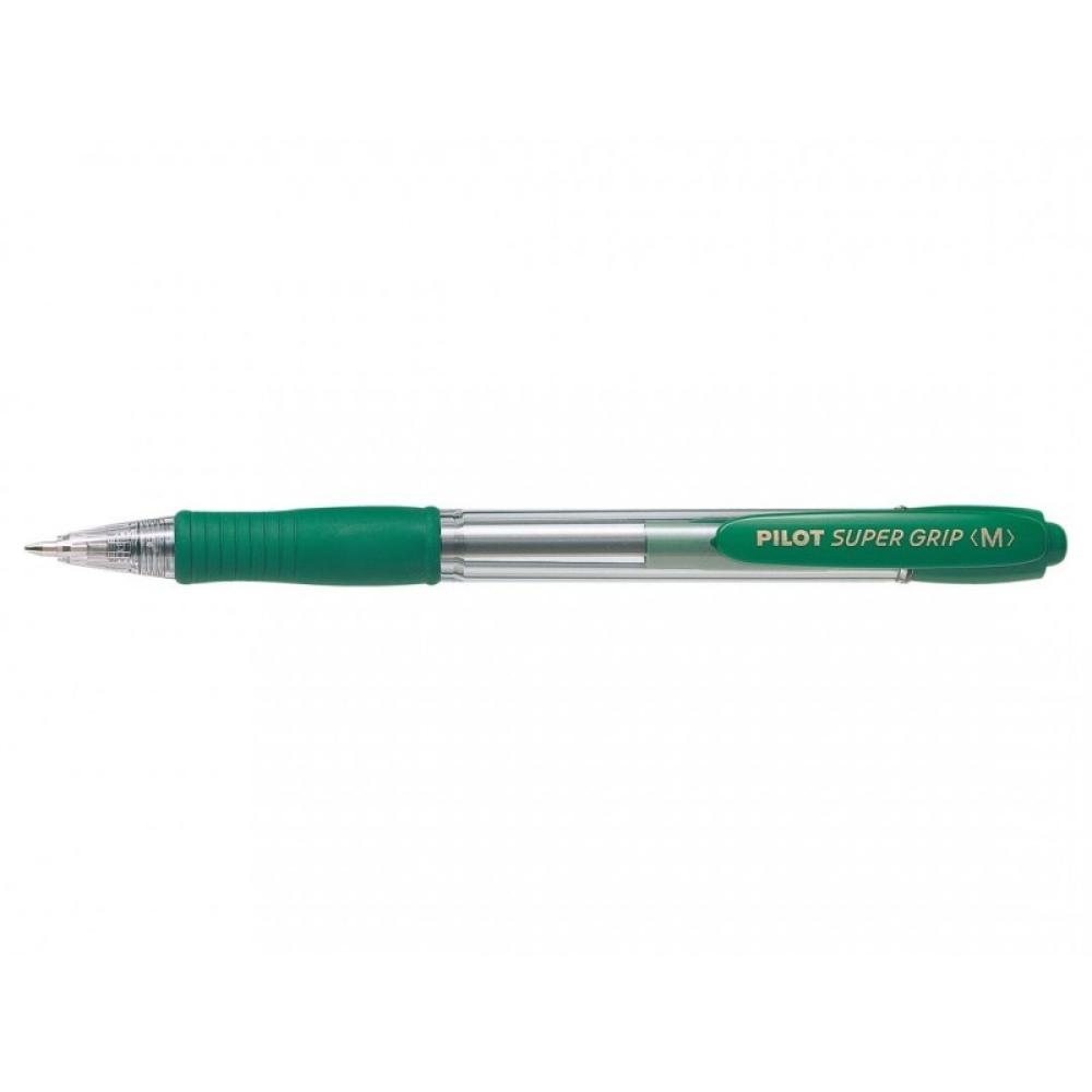 Pilot - Super Grip Medium Verde Bolígrafo de punta retráctil con pulsador Medio 1 pieza(s)